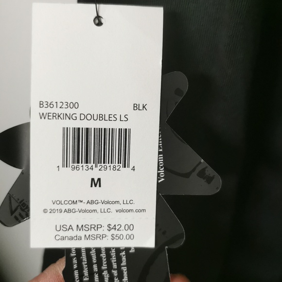 BNWT Volcom working doubles ls black shirt, size medium - Picture 4 of 5